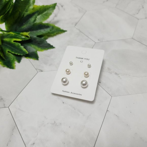 Jewelry - Set of 3 Pearl Fashion Earrings🌟 2 For $25 🌟